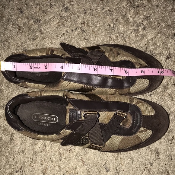 🖤COACH KYRA NO-TIE BROWN MONOGRAM C FASHION SNEAKERS SIZE 7-7.5🖤 - Picture 10 of 12